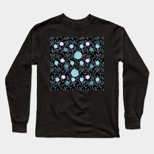 Aqua Pink Black Pattern Long Sleeve T-Shirt